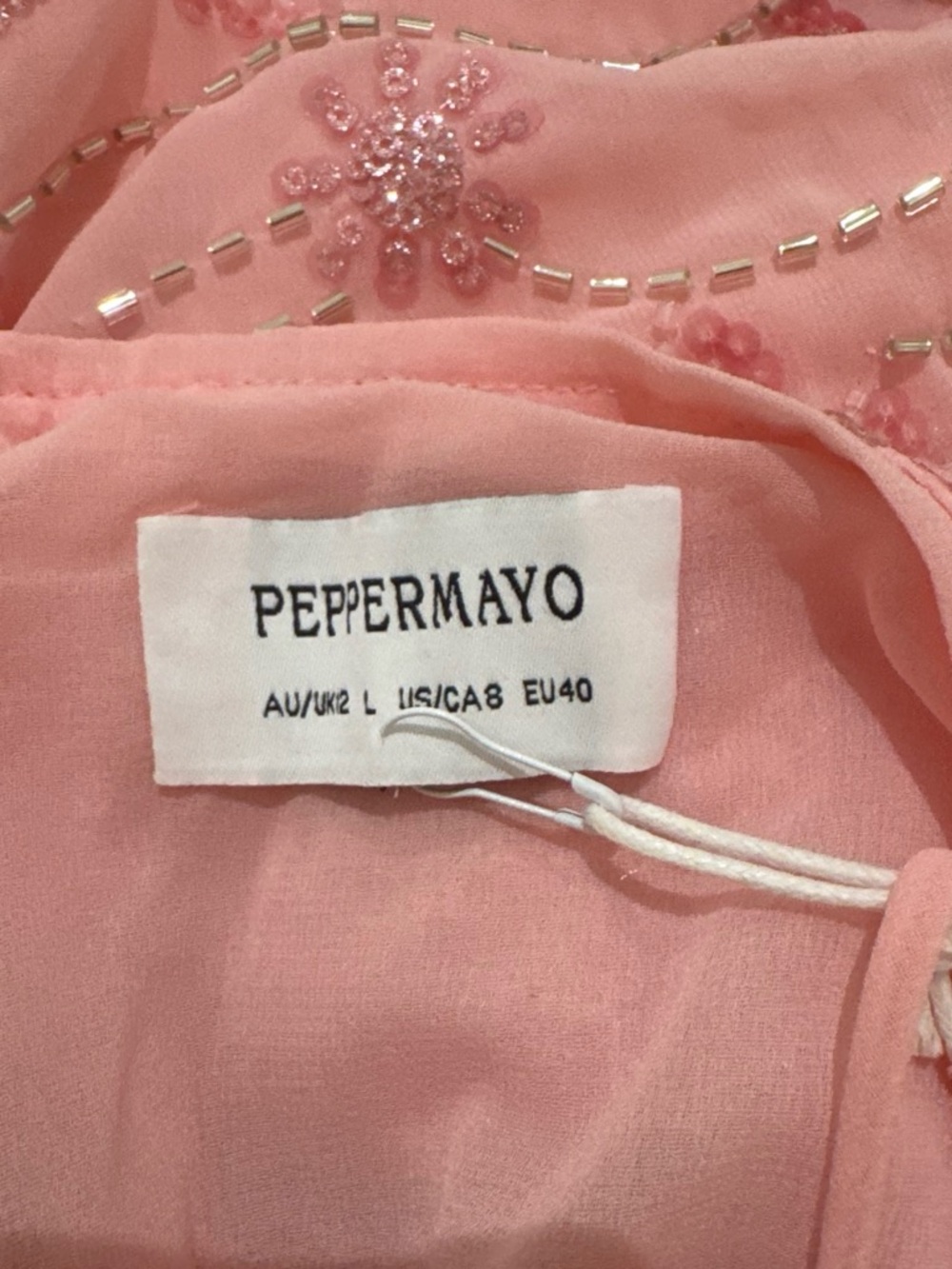 Peppermayo Pink Sequin Embroidered Slip Dress - Picture 3 of 5